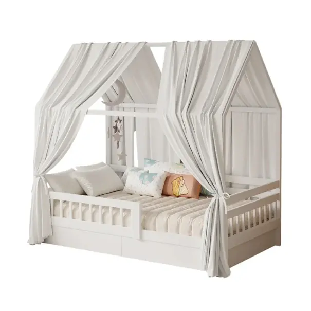 Set de baldachinuri pentru pat 2 buc 67x270 cm imitație de țesătură din muselină respirabilă spălare 30 °C accesoriu textil suspendat pentru camera copiilor | Cumpără azi
