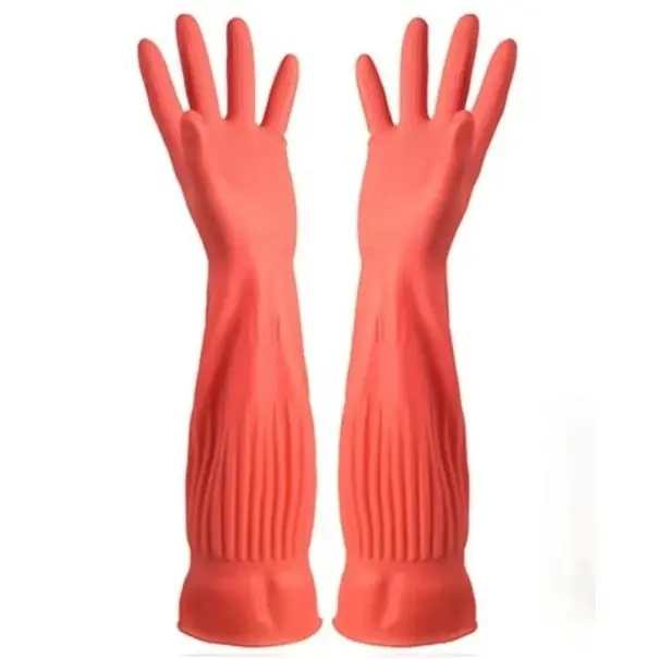 Mânuși din cauciuc pentru spălat vase cu mânecă lungă de 45 cm, impermeabile, reutilizabile, mărimea M - Produs vedetă