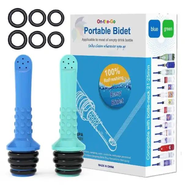 În stoc - Bidet mini portabil din 2 piese pentru toaletă și călătorii, compatibil cu sticle, spray ecologic pentru igienă personală, ideal pentru seniori