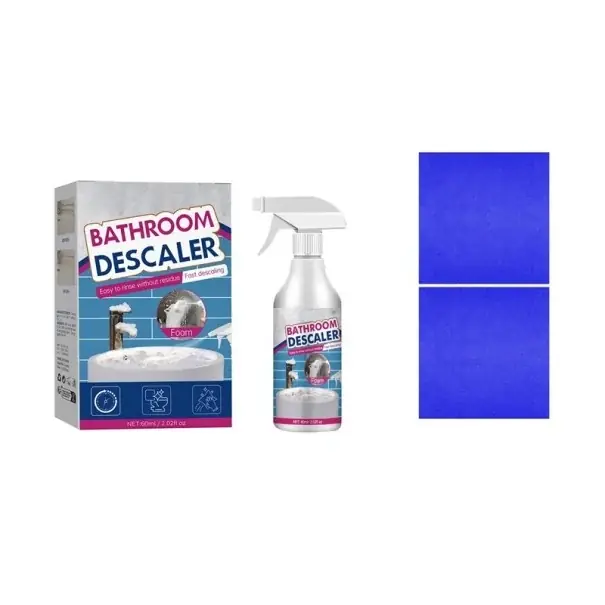Set de curățare spumant pentru baie împotriva calcarului și ruginii 60 ml spumă activă cu acid citric pentru curățarea băii - Se epuizează rapid