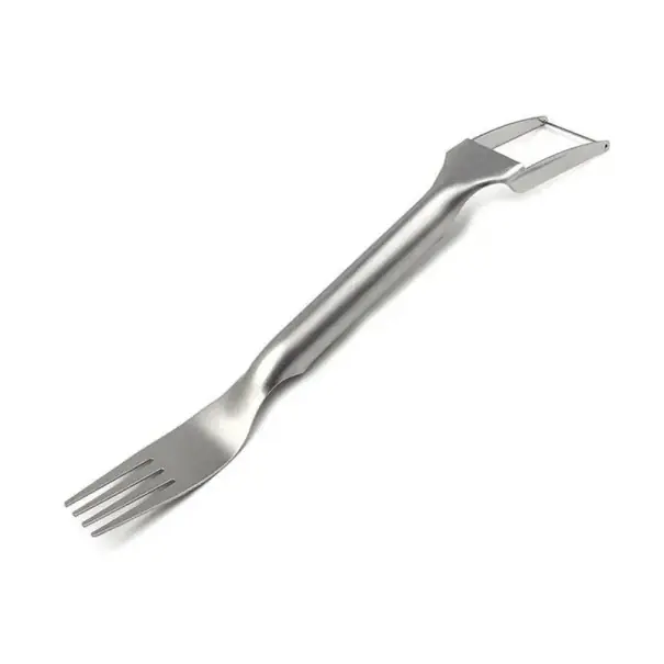 2v1 tăietor de pepene cu furculiță din oțel inoxidabil Argintie tăietor de fructe multifuncțional unelte de bucătărie pentru tăierea și servirea pepenelui | Alegerea clienților