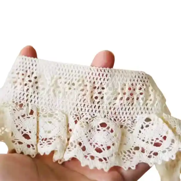 Preț excelent - Bandă dantelată croșetată 6,5 cm x 91 cm Dantelă decorativă din bumbac Poliester bumbac Bandă decorativă pentru cusut haine și decorațiuni DIY
