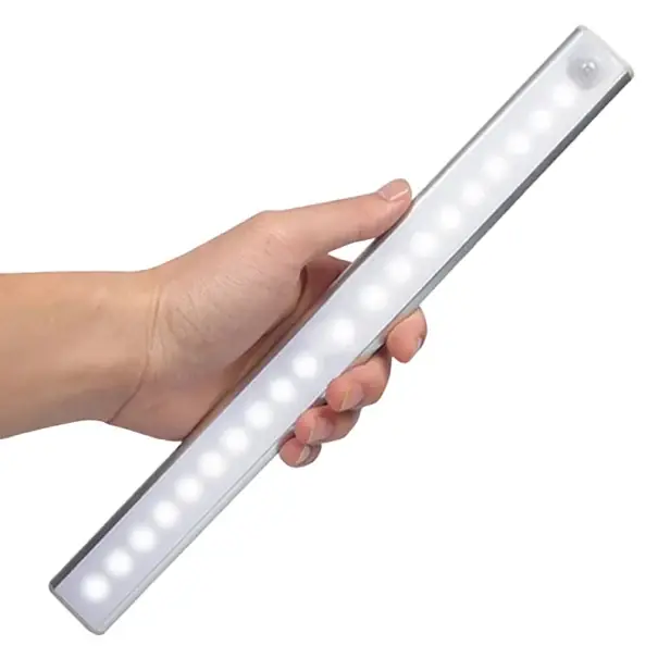 Produs lansat recent - Lumină LED magnetică fără fir cu detector de mișcare 30 cm, alb rece, 21 LED-uri, 1200 mAh