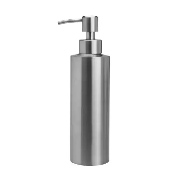 Dozator de săpun 250 ml 10 x 5,5 cm Dozator gri din oțel inoxidabil cu pompă din oțel Ajutor practic pentru baie și bucătărie | Preț outlet