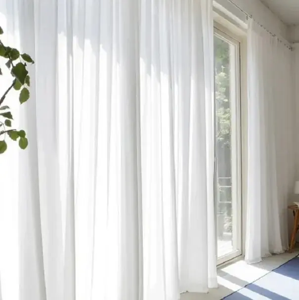 Produs apreciat - Perdele lungi din tul de culoare uni Perdele de fereastră delicate semi transparente Perdele din voal cu cârlige Perdele subțiri elegante 500x270cm