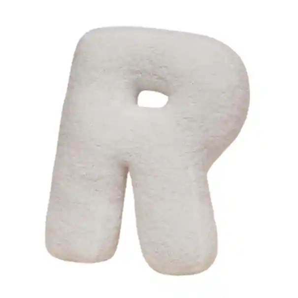 Calitate premium - Pernă din pluș literă R 40 cm pluș moale PP bumbac alb pernă decorativă pentru interior pe pat și canapea