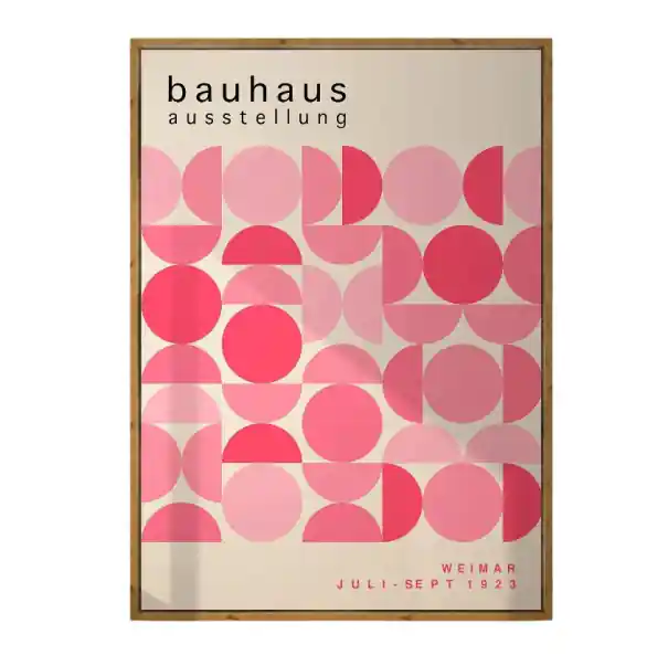 Produs popular - Plakat Bauhaus 50 x 70 cm cu motive geometrice rozii grafica moderna abstracta print pe panza decoratiune de perete fara rama