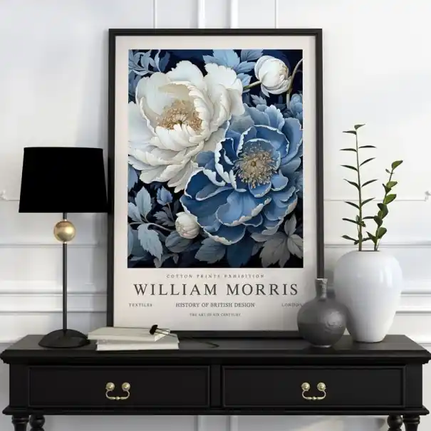 Produs nou | Plakát cu motiv floral botanic William Morris 20x30 cm pânză din poliester decorare pe perete pentru interior