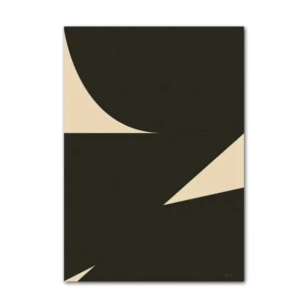 Plakat de design abstract pentru perete geometrie neagră 30 × 45 cm imprimat pe pânză motiv minimalist în negru și bej decorare interioară | Preț de fabrică