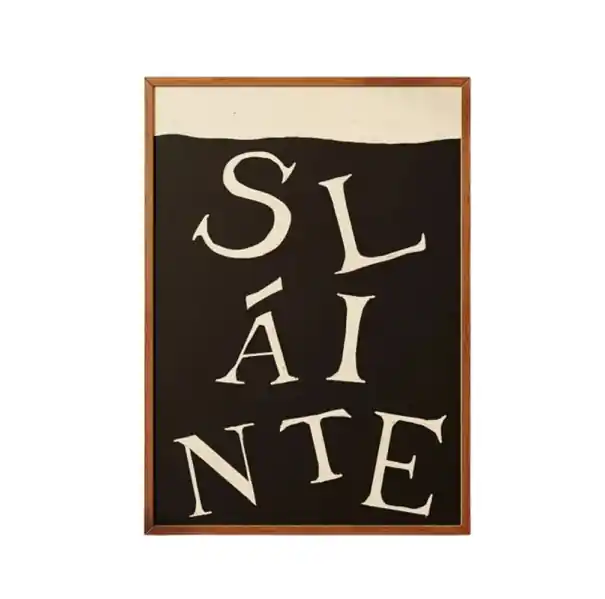 Preț bun | Plakát pe perete Sláinte 20 × 30 cm tipar pe pânză moale negru-bej fără ramă decorare pentru apartament pentru bucătărie și dining