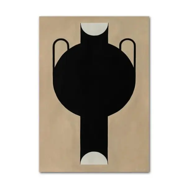 Plakát pe perete vaza abstractă 30 × 40 cm print pe pânză motiv minimalist negru-bej decorare interioară fără ramă - Comandă online