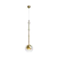Economii mari | Pendul din Metal Alama si Sticla Transparent H362.5xD16cm Ros