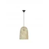 Ultimele zile | Pendul structura din Metal Negru si abajur din Ratan Bej H190xL30cm IP20 AURORA
