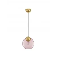 Super ofertă - Pendul structura din Metal Auriu si abajur din Sticla Roz H182.5xL24cm IP20 MIDORI