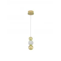 Profită de ofertă - Pendul structura din Aluminiu Auriu si abajur din Acrilic Transparent H250xL14cm IP20 6W 322lm 3200k BRILLE