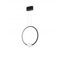 Pendul structura din Aluminiu Negru si abajur din Sticla Alb H120xL43cm IP20 29W 3203lm 3000k CELIA - Produs nou lansat
