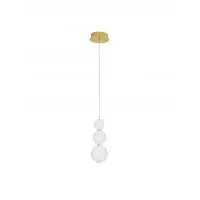 Pendul structura din Metal Auriu si abajur din Sticla Alb H150xL10cm IP20 11W 963lm 3000k PERLA - Calitate excelentă