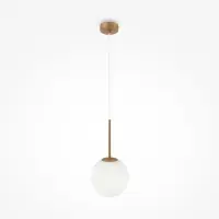 Preț bun | Pendul din Metal si Sticla Auriu/Alb D20xH180cm Basic form