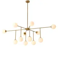 Candelabru din Metal Alama si Sticla Alb H50xL187cm Aram Eichholtz | Preț bun