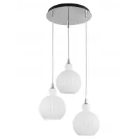 Comandă cu încredere | Candelabru structura din Aluminiu Argintiu si abajur din Sticla Alb H120xL37cm IP20 ODELL