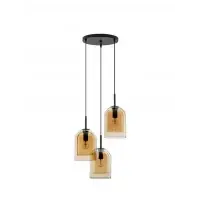 Candelabru structura din Metal Negru si abajur din Sticla Auriu H185xL30cm IP20 VELOR | Economisește