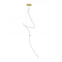 Comandă acum | Candelabru structura din Metal Auriu si abajur din Sticla Alb H400xL79cm IP20 207W 13065lm 3000k PERLA