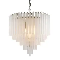 Lansare recentă - Candelabru din Metal Argintiu si Sticla Mata Alb H65xD60cm Nova Eichholtz