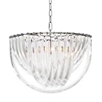 Candelabru din Otel inoxdabil Argintiu si Acrilic Transparent H33xD50cm Murano Eichholtz - Calitate superioară