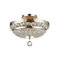 Plată sigură | Candelabru Rotund din Metal si Cristal Auriu/Transparent Ottilia D32xH24cm