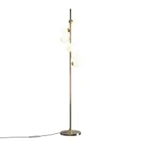 Lampa de podea din Metal Auriu si Sticla Alb H150xD25cm Dallas - Disponibil acum