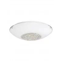 Plafoniera structura din Metal Alb si abajur din Sticla si Cristal Alb/Transparent H8xL30cm IP20 ERA - Favoritul clienților