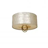 Plafoniera Rotunda din Metal si Sidef Auriu/Crem Eden D40xH34cm - Livrare imediată