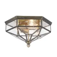 Livrare rapidă | Plafoniera Asimetrica din Sticla si Metal Transparent/Maro Zeil L36xH20cm