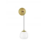 În topul vânzărilor - Aplica de perete structura din Metal Auriu si abajur din Sticla Alb H40xL13cm IP20 THE EGG