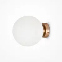 Se vinde rapid | Aplica de perete Metal si Sticla Auriu/Alb D20xH20cm Basic form