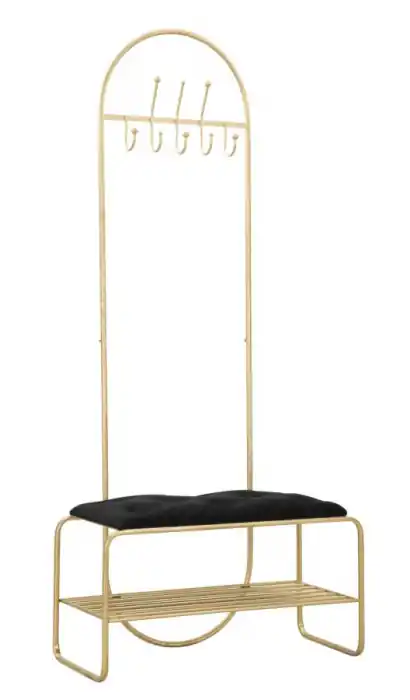 Acum disponibil - Bancheta Cuier, negru auriu, 80X38,5X180
