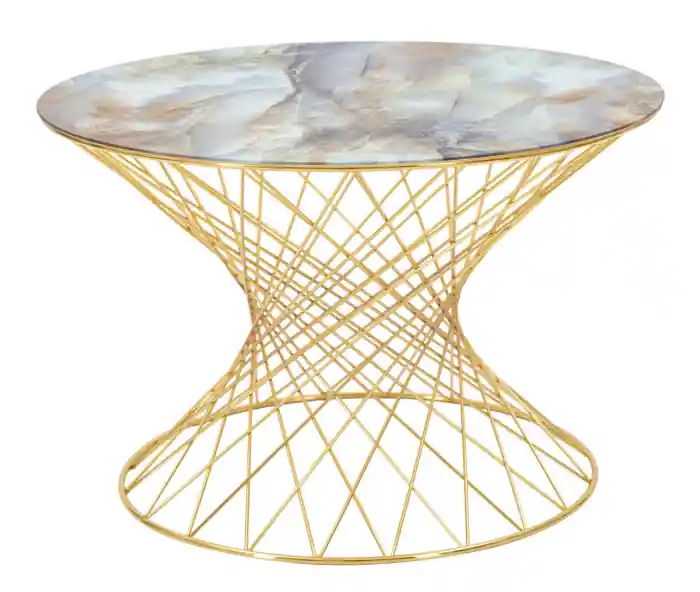 Masuta cafea aurie Tower multicolor, Ø70x46cm - Disponibil acum