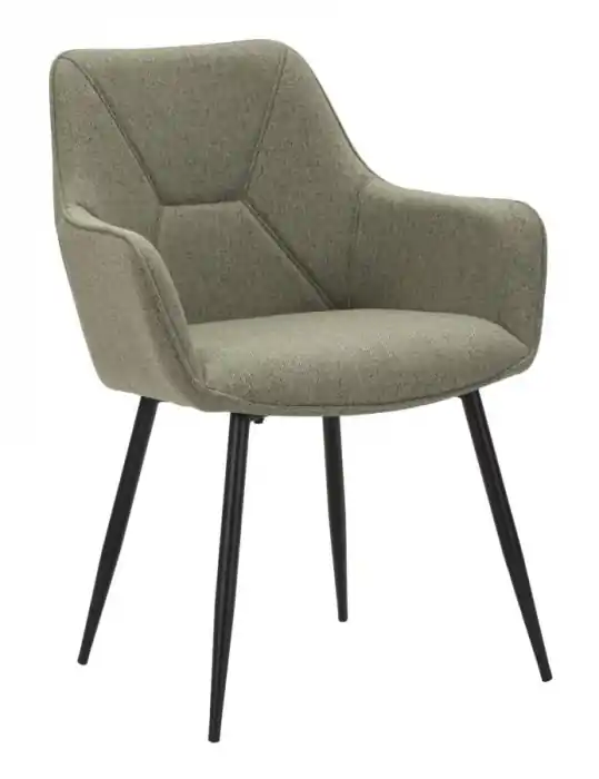 Alegerea clienților | Set 2 scaune dining din stofă verde cu picioare metalice negre Vicenza 58 x 63 x 85.5 cm