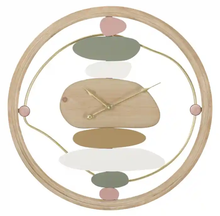 Ceas de perete lemn de brad Colorful 57x3,8 cm | Ofertă avantajoasă