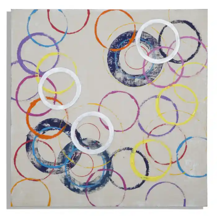 Tablou pe panza Floating Circles 80x3x80 cm - Livrare imediată