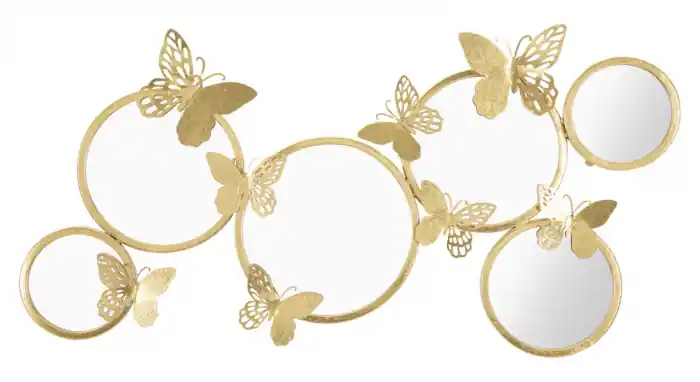 Decoratiune metalica de perete Butterfly Mirrors 89,5x4,5x45,5 cm - Economii mari