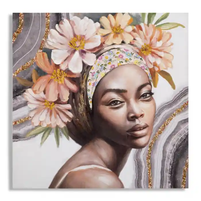 Preț de fabrică - Tablou canvas cu aplicatii 100x3x100 cm