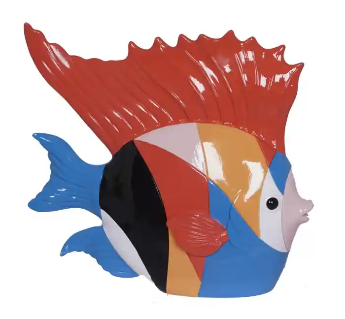 Statuetă stil rubic Pește multicolor 25,8x8,8x24,3 cm - Produs apreciat