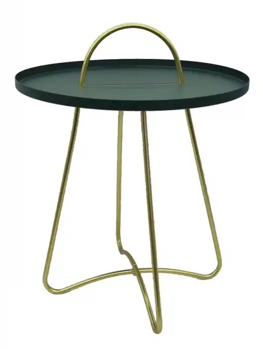 Cumpără online - Măsuță Verde metalică cu mâner auriu Grent 45x59 cm