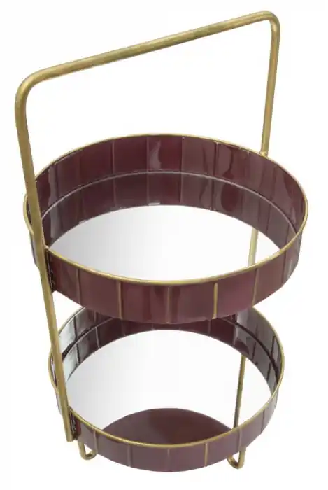 Suport elegant pentru chei și portofel bordo Double Glam 36,5x34,5x56,5 cm | Economii mari