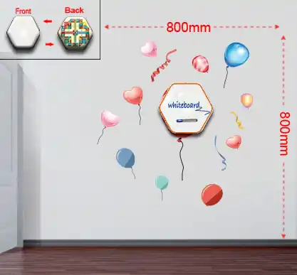 Autocolant de perete camera copii Baloane cu tablă și țintă 80x80 cm - Bestseller