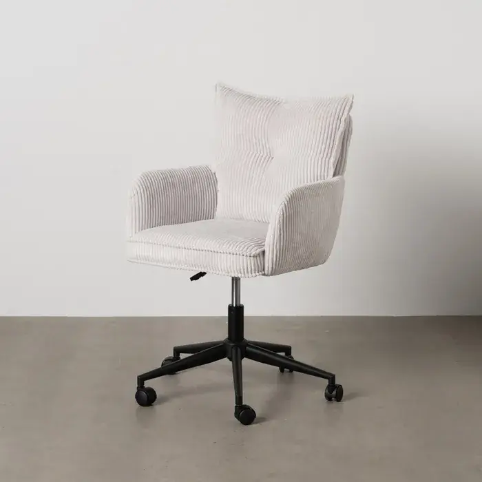 Scaun de birou alb din material textil 59 x 63 x 89 cm | Comandă azi