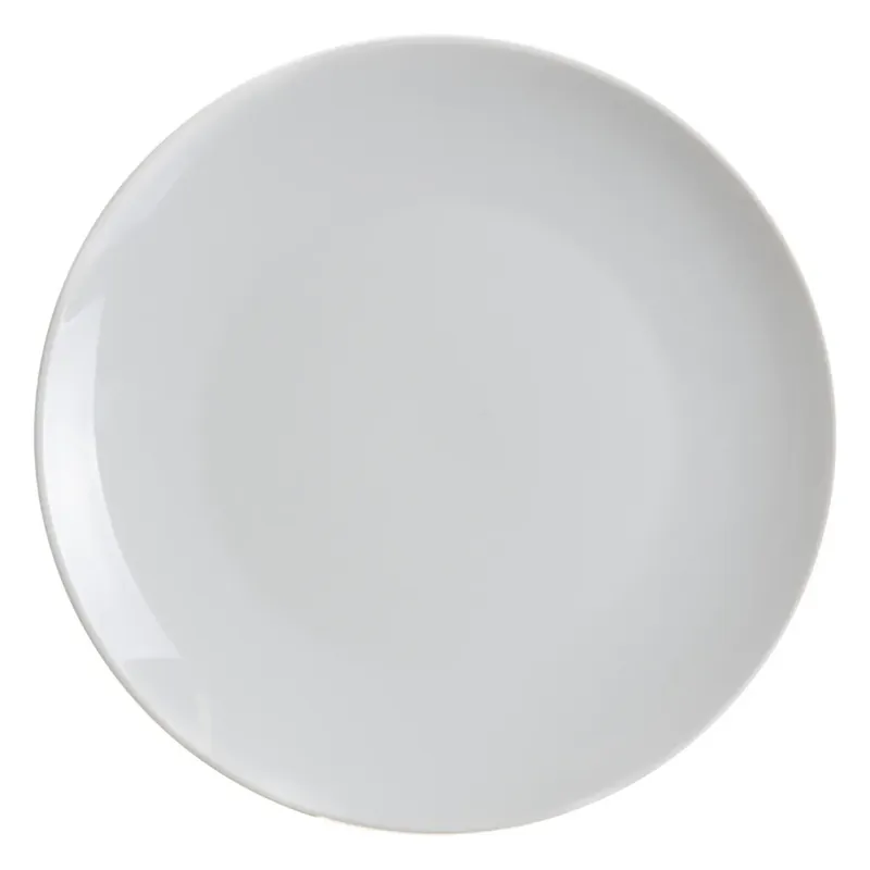 Set 6 Farfurii întinse albe din porțelan stil minimalist 27 x 27 cm | Livrare expres