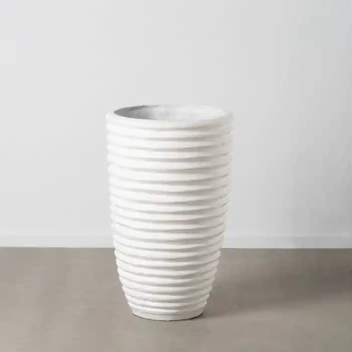 Vaza alba inalta din ciment 72 x 72 x 100 cm - Economii mari