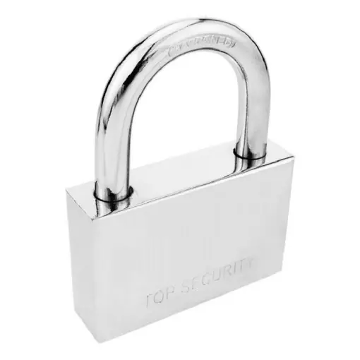 Lacat cromat patrat 70mm - Plată securizată